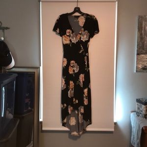BCX size small black floral dress